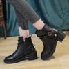 European and American Design Short Boots Women's 2024 Autumn Winter New Side Zipper Short Boots Fashion High Heel Leather Boots
