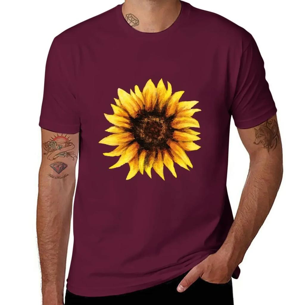 Sunflower Painting Tshirt Graphics Blacks Unisexs Tshirt