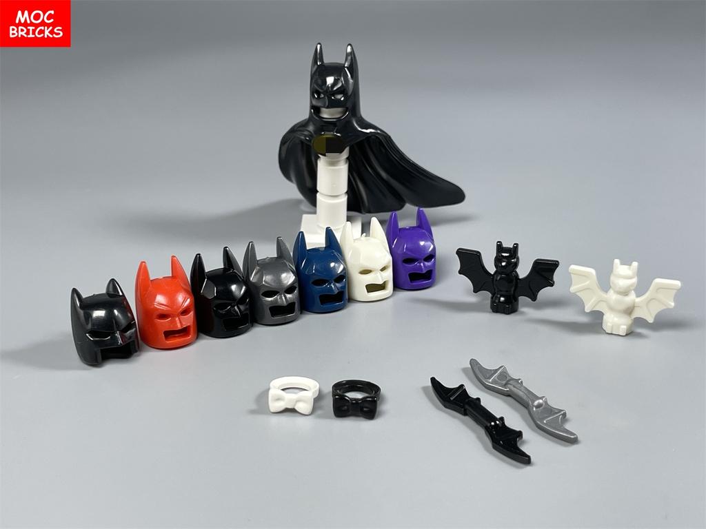 Нетоксичные кубики Moc Серия Бэтмен Плащ 4см Фигурка Тело Шлем Головной убор Частицы DIY Игрушки Детские Подарки на День Рождения