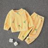 Early Spring Kids' Flannel Pajamas: Cute Velvet Two-Piece Set for Boys & Girls