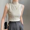 Turtleneck Camisole Tank Top for Women Spring - Summer Slim - Fit Outer - Wear Sleeveless Medium - Neck Knitted Base Layer Top
