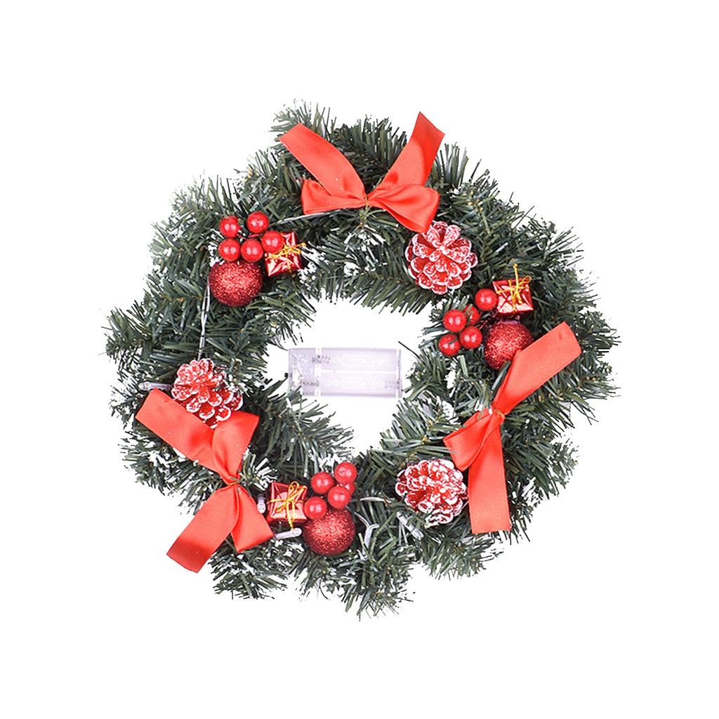 Рождественский венок Ягодный венок Цветок ручной работы Передняя дверь Античный венок Флокирование Смешанные украшения Рождественские украшения