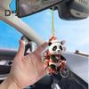 Christmas Car Pendant Lifelike Riding Panda Shape Lightweight Hanging Accessory Christmas Trees Doors Windows Decoration Hanging Ornament Bag or