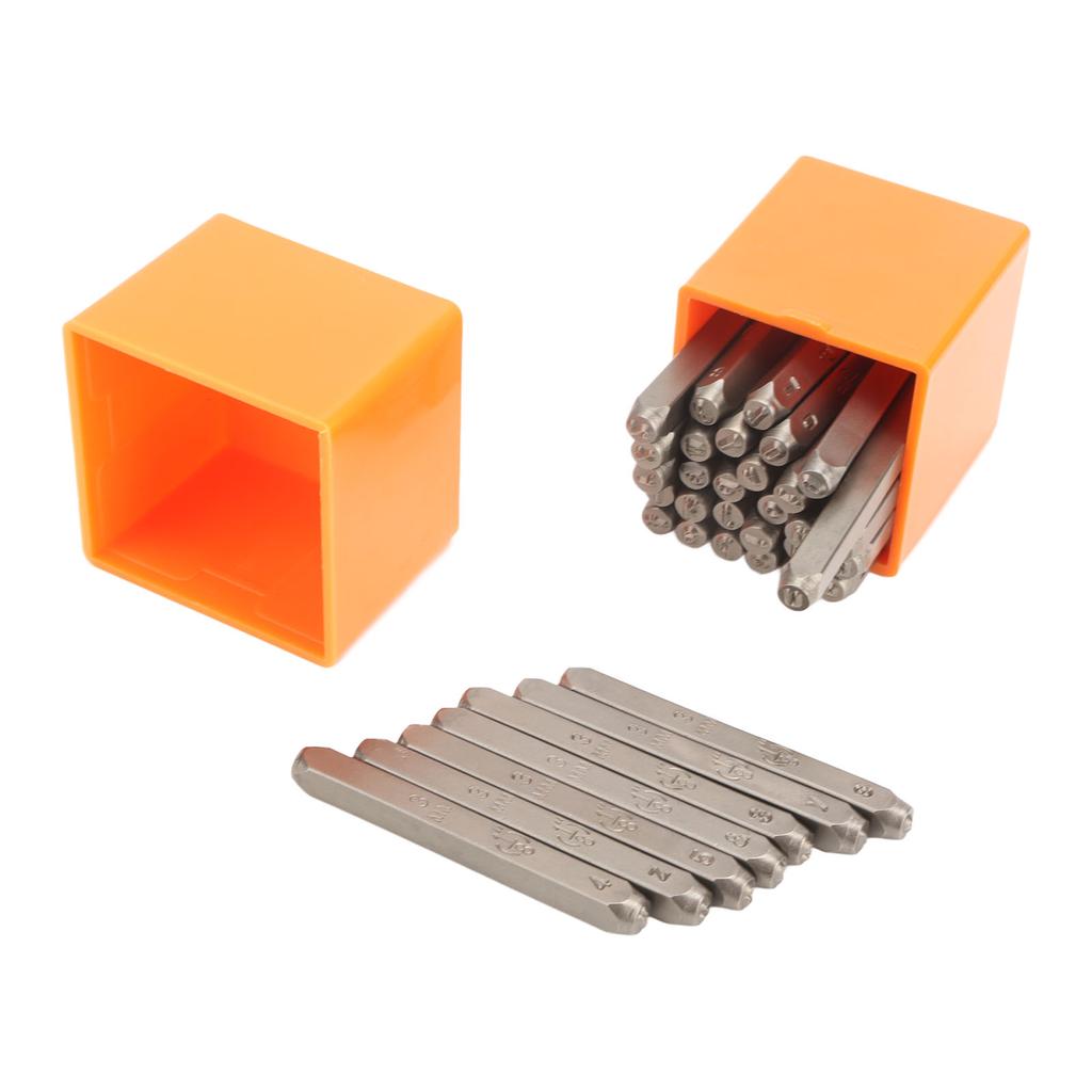 36 шт. металлических штампов с буквами 1,2 дюйма, буквы, цифры, высокоуглеродистая сталь, высокая твердость, металлические штампы с цифрами