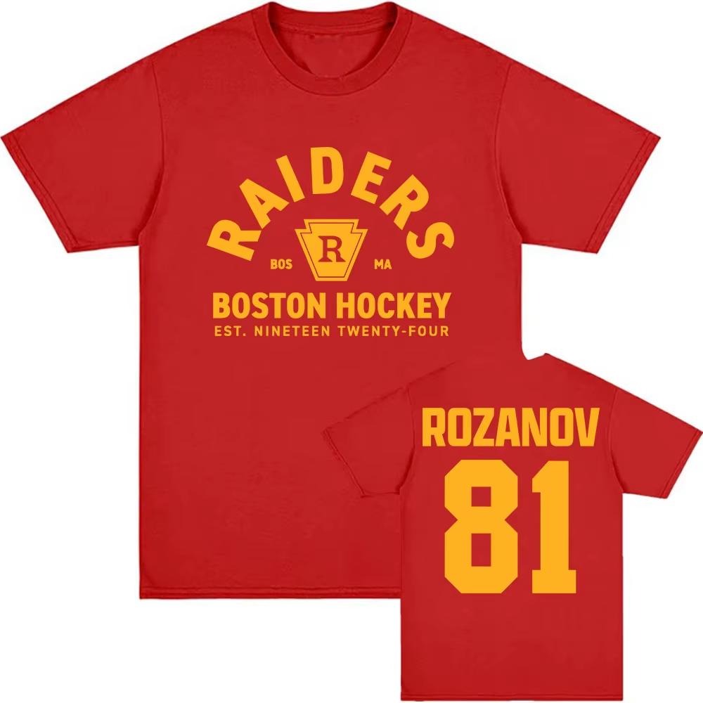 Илья Розанов 81 Футболка Bos Raiders TV Нагретое Соперничество Печать Футболка с коротким рукавом Хлопок Мода Мужские Футболки Женская Уличная Одежда Топы