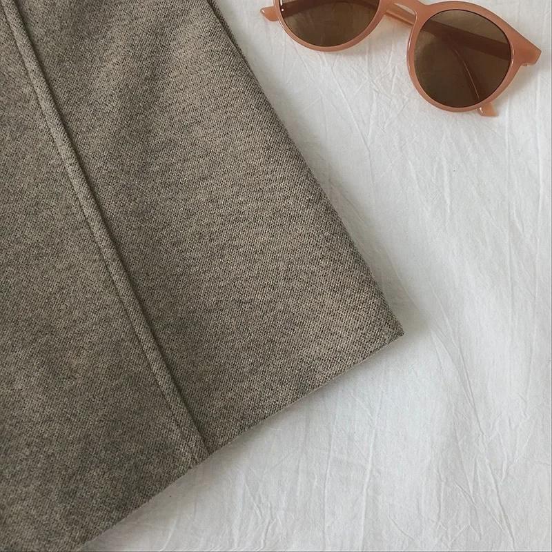 Женские шерстяные шорты А-силуэта с высокой талией: Осень/Зима 2023 Корейская облегающая повседневная одежда для активного отдыха