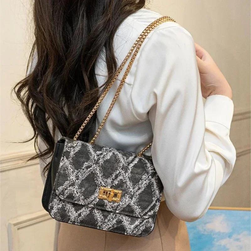 Джинсовая сумка женская повседневная модная оригинальная брендовая сумка дизайн ретро женская сумка через плечо