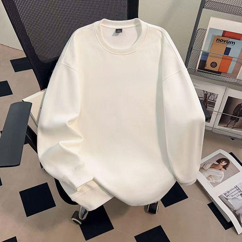 Унисекс толстовка из флиса 450 г, оверсайз, с длинным рукавом, круглым вырезом, идеально подходит для осени и зимы