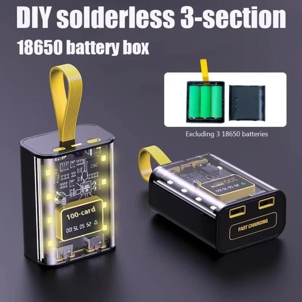 3*18650 DIY Power Bank Case Double USB Output DIY Power Bank Box Battery Storage Box Outdoor Use