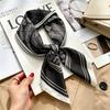 Autumn and winter Maillard cashew square scarf silk scarf women's shirt versatile neck small scarf tied hair decorative scarf