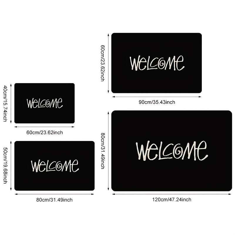 VIKAMA Entrance Doormat Machine Washable Durable Welcome Mat Black Minimalist Home Decoration Rug Carpet