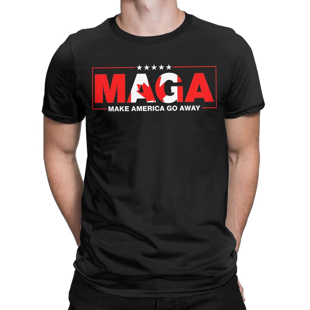 Футболка с надписью Leisure M.A.G.A Make America Go Away и флагом Канады для мужчин, с круглым вырезом, хлопковая, с коротким рукавом, новинка, топ...