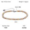 1Pcs Stainless Steel New Sculpt Texture Beads Chain Bracelets for Women Men Gold Plated Waterproof Fashion Jewelry Accessories