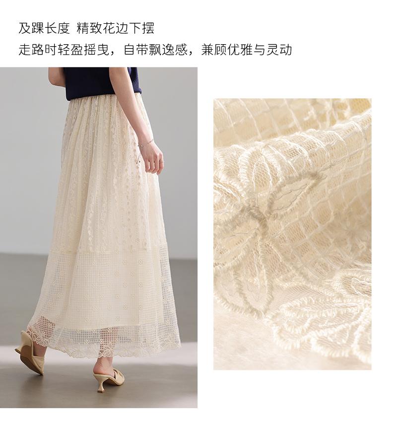 __ Rural Scenery __ Series Fairy Style Embroidered Mesh Half Skirt