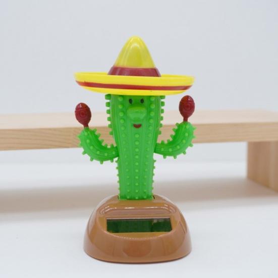 Solar Cactus Swinging Figure, Solar Powered Dance Plant for Car Dashboard Desk Shelf, Funny Bouncing Bouncing Toy for Home Office Living Room