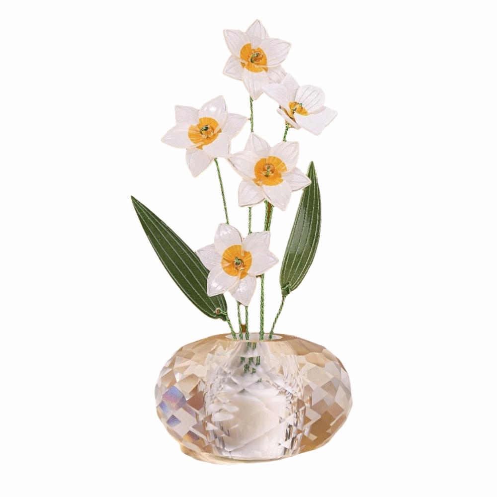 Colorful Crystal Flower Decoration Creative Car Ornaments Mini Crystal Glass Flowers Table Decor