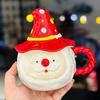 Мультяшные кружки для пары Санта-Клаусов с КРЫШКАМИ, бытовые стаканы для воды, высокий уровень внешнего вида, рождественские подарки и сувениры