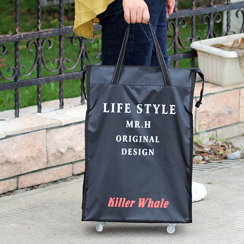 Универсальная сумка на колесах Oxford Spinning Дорожная сумка Женская сумка для покупок Большая вместительная сумка Портативная складная багажная сумка для коротких расстояний