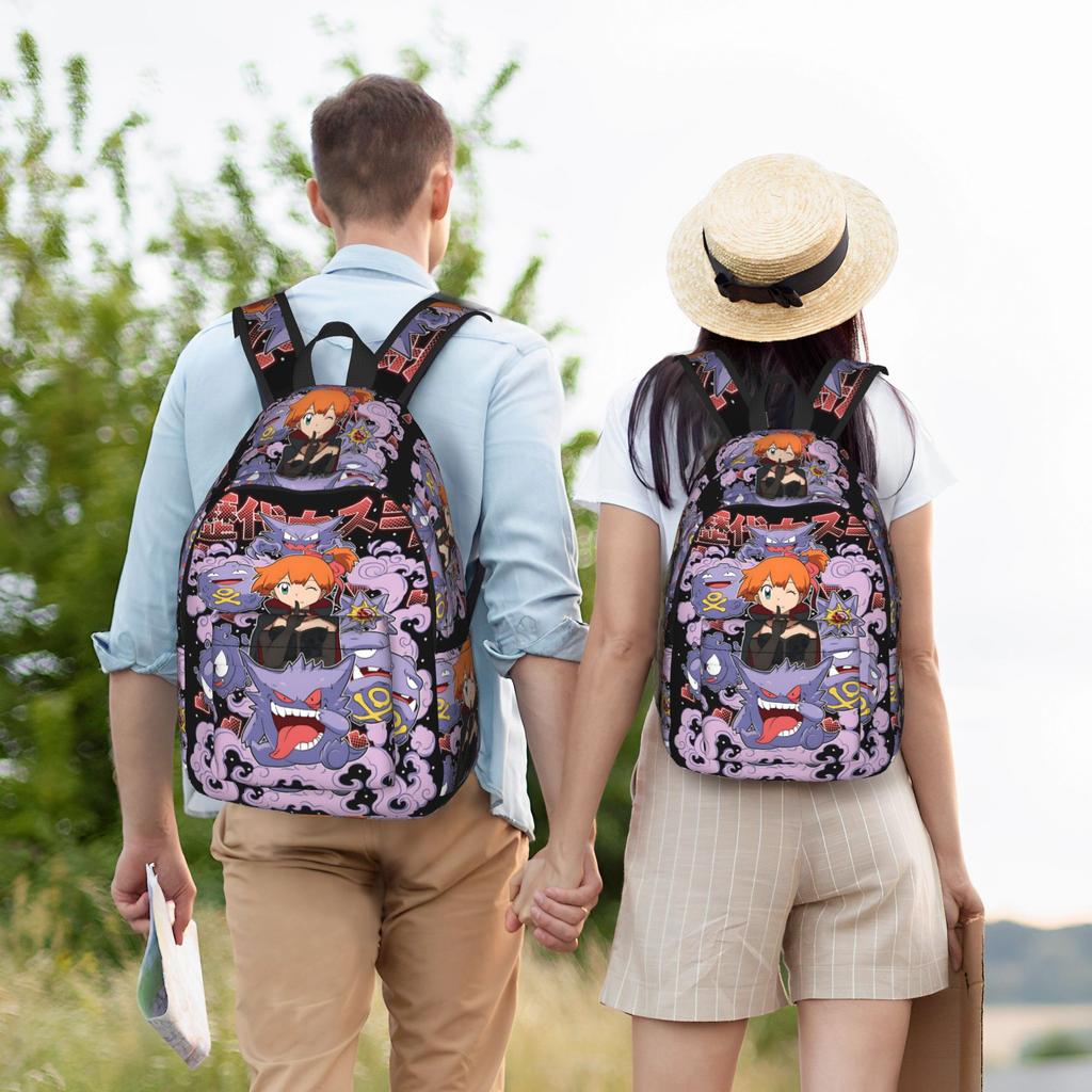 Модный рюкзак Покемон Генгар Призрак Mochilas Однотонный Наружный На молнии Рюкзак