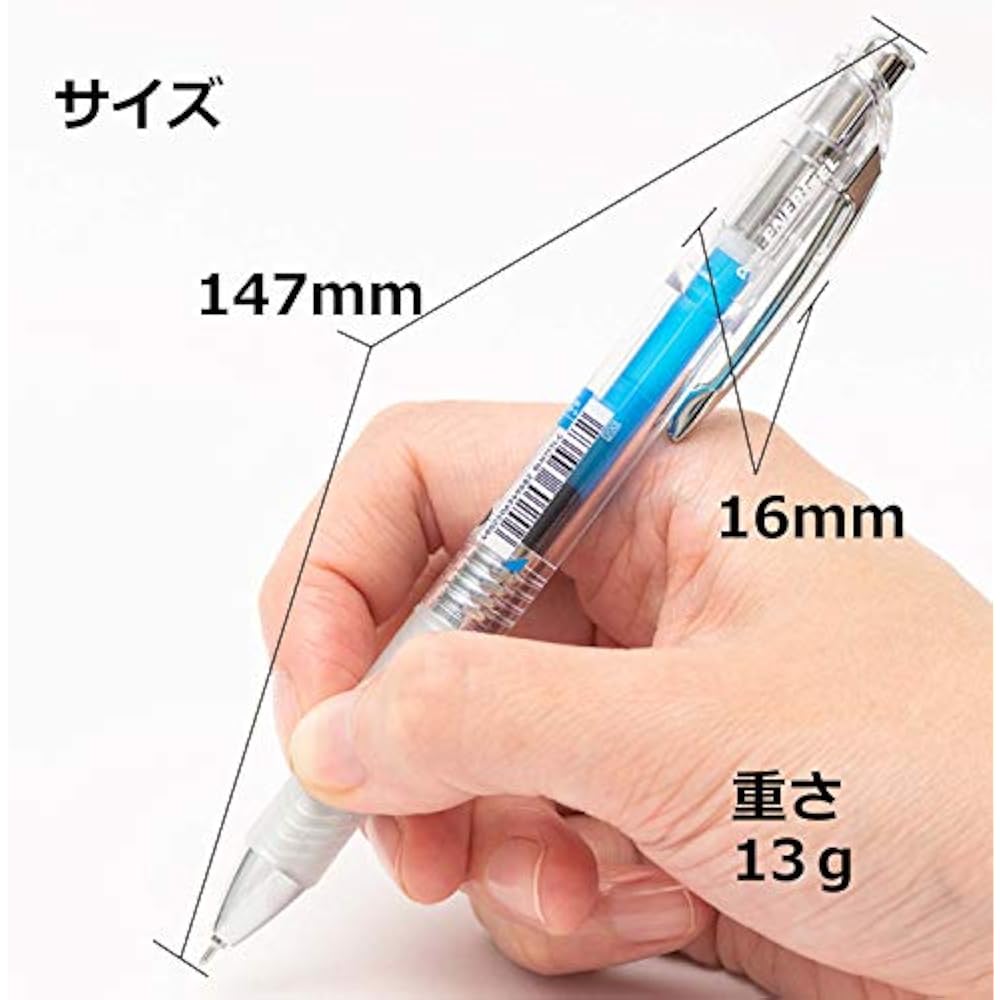 Шариковая ручка Pentel Гелевые чернила Гель Infree 0,5 мм Прозрачный корпус BLN75TL-C Синий 10 шт.