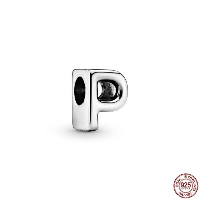 100% натуральная подвеска из стерлингового серебра 925 пробы, памятная буква серии A-Z, бисер, оригинальный браслет-подвеска Panjia, ювелирные изделия