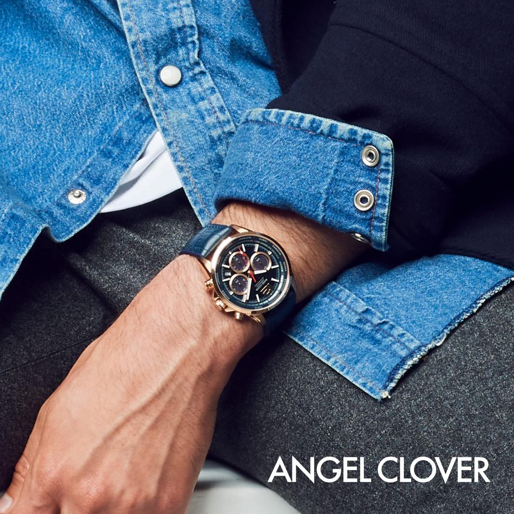 Часы Angel Clover Mondo Solar Navy Dial Stainless Steel Calf Solar Quartz 43MM Watch [ANGELCLOVER] Кожа/резина MOS42PNV-NV Мужские