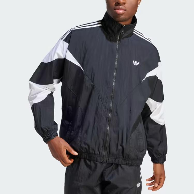 Adidas Оригинальная куртка с логотипом и воротником-стойкой на молнии с длинными рукавами Мужские куртки черные IL2465