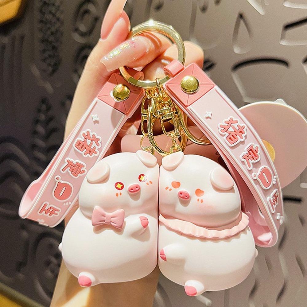 Hanging Jewelry Cute Lovers Keyring Backpack Pendant Hug Pig Key Ring  Lovers