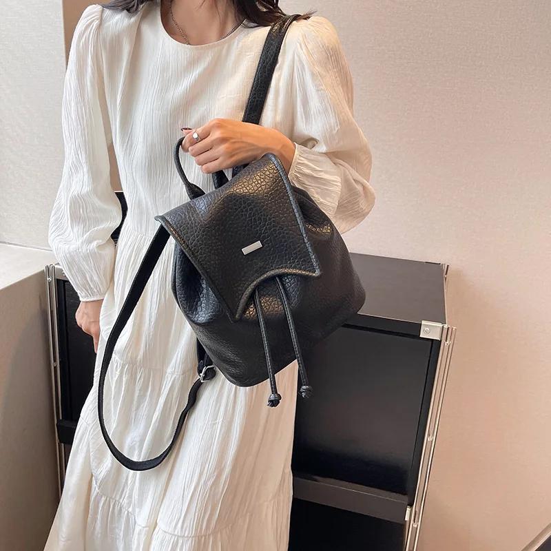 Мягкий ПУ задний карман женский рюкзак внутреннее отделение модный рюкзак