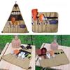 Outdoor Multi-Pocket Tableware Storage Bag Portable Camping Picnic Cooking Utensil Grill Gear Hanging Bag Triangular Storage Bag