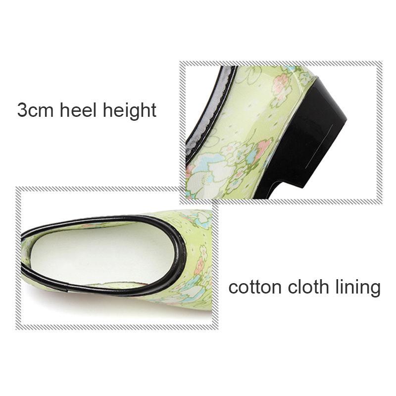 Дождевики Женские низкие водные туфли Неглубокие резиновые сапоги с короткими трубками Износостойкая резиновая обувь Нескользящие водные сапоги Нескользящие кухонные рабочие туфли