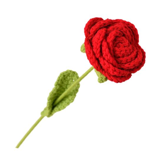 Имитация цветов Ручная работа Ароматизированный Вязаный Крючком Искусственный Цветок со Стальной Проволокой