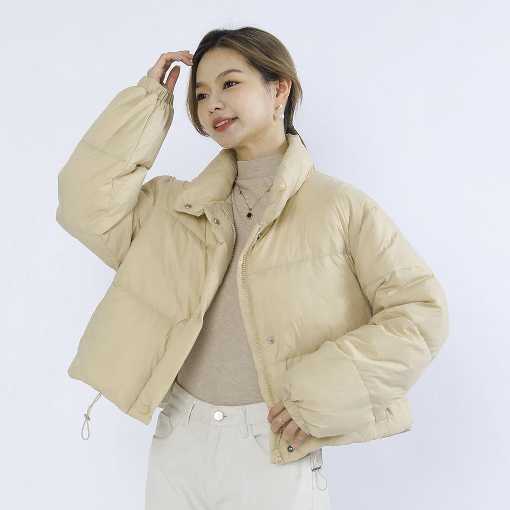 Зимнее женское пальто, однотонное, простое, утолщенное, с коротким воротником-стойкой, куртка из утиного пуха