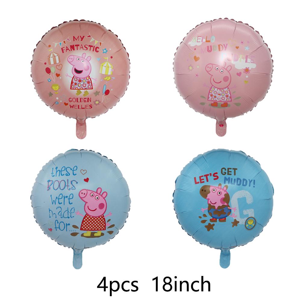 8 шт. Розовые Свиньи Гелиевые Фольгированные Шары Пеппа Шары Украшения на День Рождения