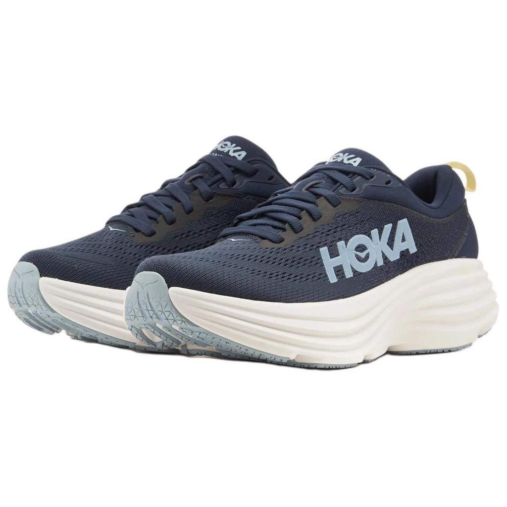 HOKA One One Bondi 8 Lightweight Comfortable Slip-Resistant Durable Low-Top Casual Running Shoes Women Sneaker Deep-Blue 1127952-VYN