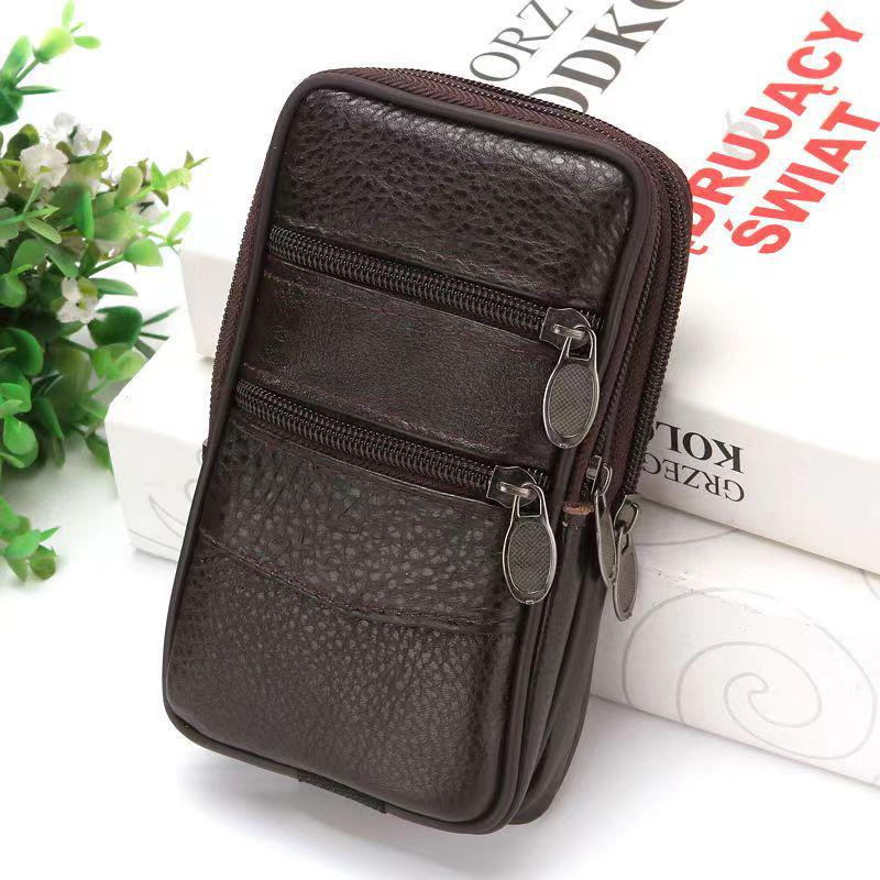 Поясной чехол для телефона из коровьей кожи - Мужской чехол на клипсе 6,7" для пожилого работника