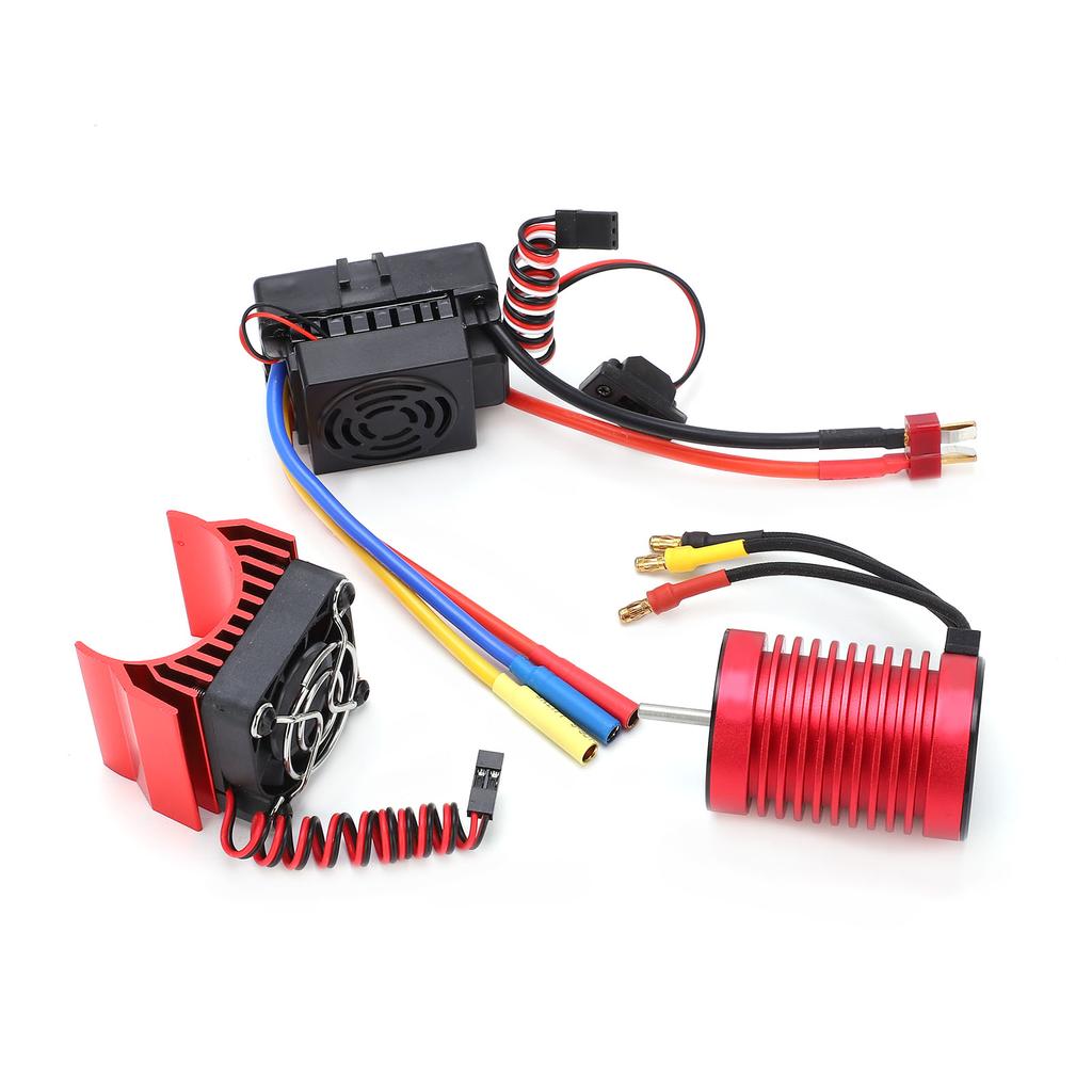 Waterproof F540 3300KV 4 Pole Brushless Motor 60A ESC Set with Heat Sink Combo for 110 RC Car