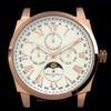 Watch Moon Phase Multi Calendar 5 ATM Water Resistant Business Formal Rubber Belt Limited Model White Pink Gold [Salvatore Mara] Men's SM22105R-PGWH