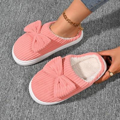 Модные зимние новые тапочки баотоу женские модные с круглым носком с глубоким вырезом из замши с бантом-бабочкой на мягкой подошве нескользящие туфли на плоской подошве