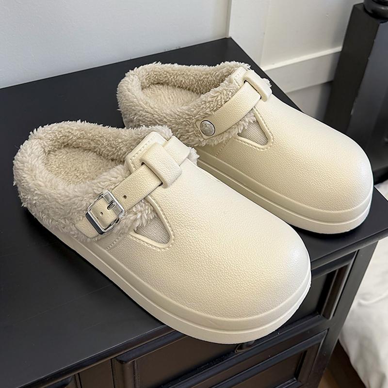 Зимние водонепроницаемые клоги-тапочки женские легкие теплые на меху Birken Shoes женские уличные комнатные нескользящие хлопковые тапочки 2025