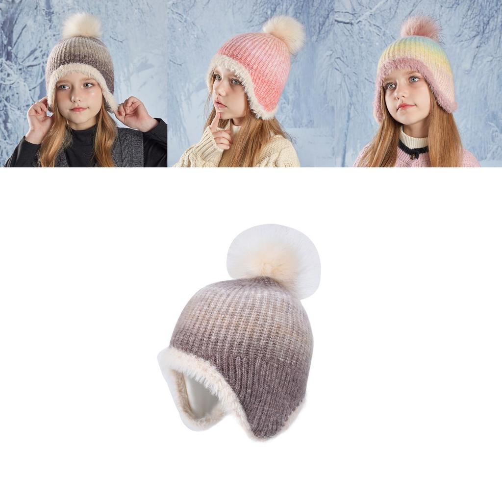 Children Knit Hat With Earmuff Protection For Winter Outdoor Warmth And Style
