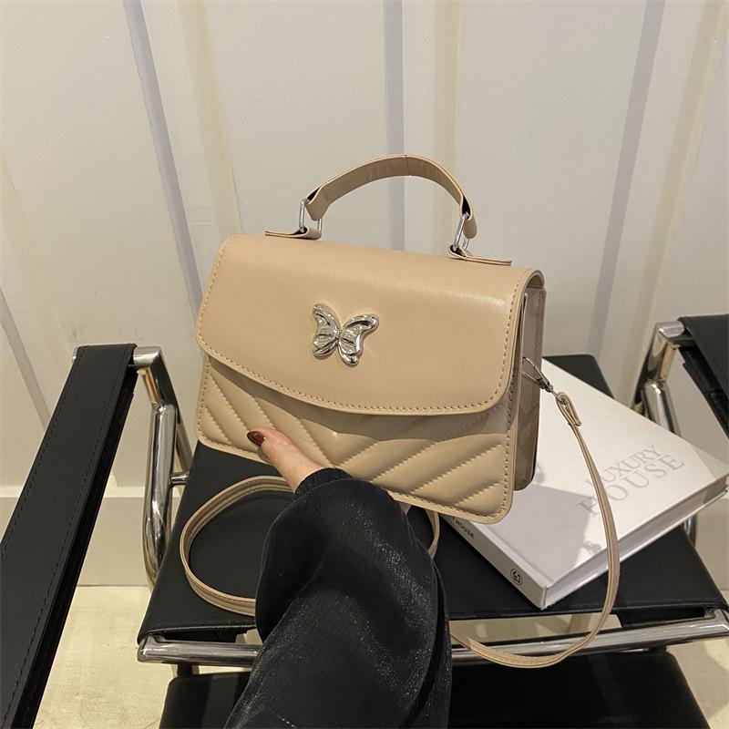 Однотонная сумка кроссбоди с бриллиантовой бабочкой, новая летняя, в стиле ретро, модная, простая повседневная квадратная сумка на одно плечо