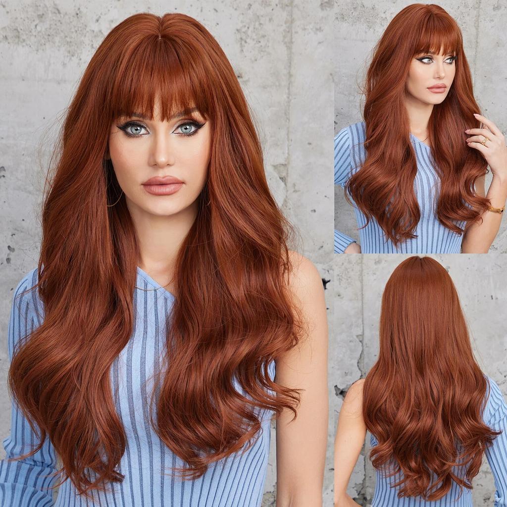 Длинные объемные волнистые синтетические парики, черный, фиолетовый, розовый, омбре, светло-персиковый розовый парик для женщин, повседневная вечеринка, косплей, термостойкий