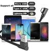 90 градусов прямоугольный USB-кабель типа C Micro USB-кабель для быстрой зарядки данных для Iphone Samsung Xiaomi Huawei