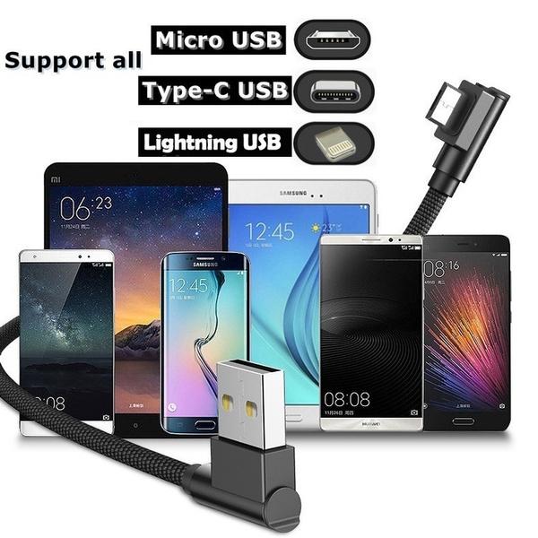 90 градусов прямоугольный USB-кабель типа C Micro USB-кабель для быстрой зарядки данных для Iphone Samsung Xiaomi Huawei