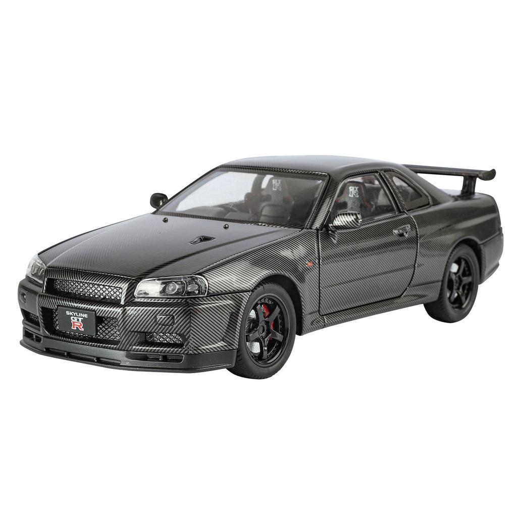 Модель легкосплавного автомобиля Nissan GTR-R34 в масштабе 1/24 с аутентичными звуковыми эффектами, коллекционная игрушка премиум-класса для детей и взрослых