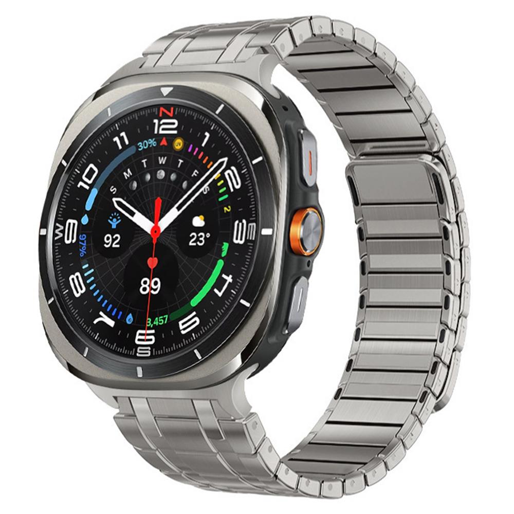 Magnetic Watch Band for Samsung Galaxy Watch8 Classic 46mm/8 44mm/40mm Double Row Design Stainless Steel Metal Strap