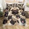 Pirate Pug Dog Duvet Cover Queen Kids Cartoon Pet Dog Bedding Set Kawaii Puppy Comforter Cover Animal Themed Quilt Cover
