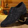 Designer Men's Shoes High Quality Dress Shoes Business Leather Shoe Lace Up Oxford Oes Gold Silver Sequin Wedding Shoes for Men