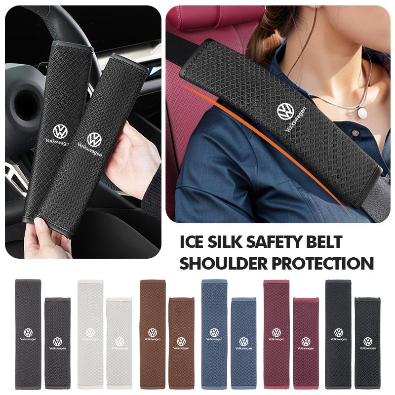 Valve Stems Caps Car Ice Silk Material Safety Belt Shoulder Pad Protective Cover For Volkswagen VW Scirocco Passat Polo B5 B6 B7 zq1